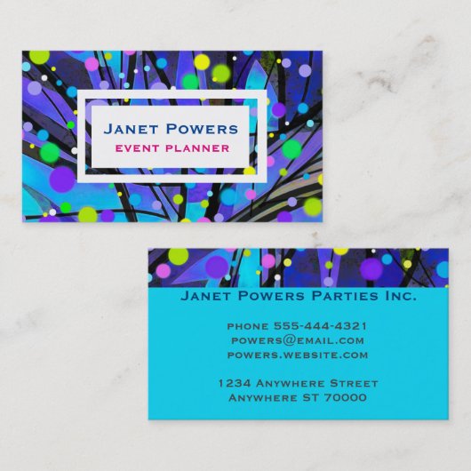 farbenfrohe Punkte gepatterter Brauch Visitenkarte (Vorne/Hinten)