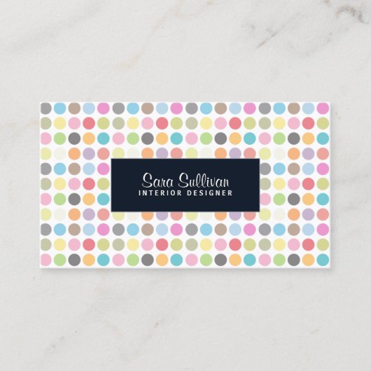 Farbenfrohe Punkte Innenarchitektur Designerkarte Visitenkarte (Vorderseite)