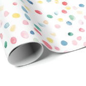 Farbenfrohe Punkte Konfetti Geburtstag Geschenkpapier (Rolleneckpunkt)