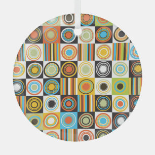 Farbenfrohe Punkte, Kreise, Streifen Hintergrund. Ornament Aus Glas