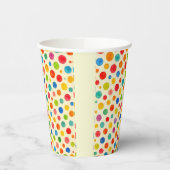 Farbenfrohe Punkte-Papier-Tasse. Pappbecher (Links)