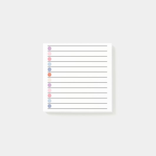 Farbenfrohe Punkte Spaß & lebendige Stationery Post-it Klebezettel (Vorderseite)