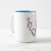 Farbenfrohe Punkte und Fantastische Fantasy-Fußbal Zweifarbige Tasse (Vorderseite Links)