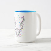 Farbenfrohe Punkte und Fantastische Fantasy-Fußbal Zweifarbige Tasse (VorderseiteRechts)