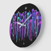 Farbenfrohe Punkte und Tropfen Uhr (Winkel)