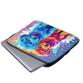 Farbenfrohe Puppy Art Laptopschutzhülle (Vorne Knopf)