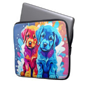 Farbenfrohe Puppy Art Laptopschutzhülle (Vorderseite Links)