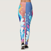 Farbenfrohe Puppy Art Leggings (Rückseite)