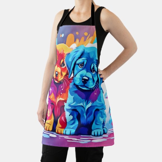 Farbenfrohe Puppy Art Schürze (InSitu)