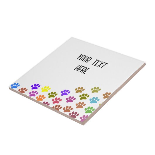 Farbenfrohe Puppy-Paw-Drucke mit benutzerdefiniert Fliese (Seite)