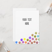 Farbenfrohe Puppy-Paw-Drucke mit benutzerdefiniert Karte (Vorderseite/Rückseite Beispiel)