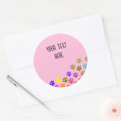 Farbenfrohe Puppy-Paw-Drucke mit benutzerdefiniert Runder Aufkleber (Umschlag)