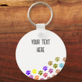 Farbenfrohe Puppy-Paw-Drucke mit benutzerdefiniert Schlüsselanhänger (Rückseite)