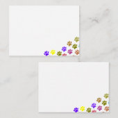 Farbenfrohe Puppy Paw Prints Mitteilungskarte (Vorne/Hinten)