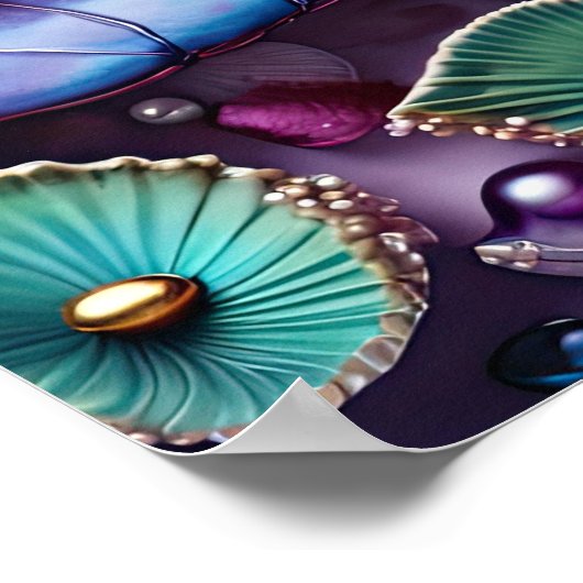 farbenfrohe Purple-Mermaid-Shell Poster (Ecke)