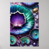 farbenfrohe Purple-Mermaid-Shell Poster (Vorne)