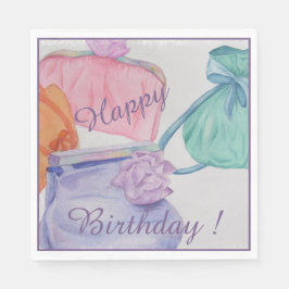 Farbenfrohe Purses Happy Birthday Party Serviette