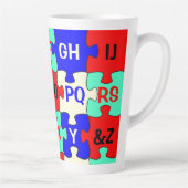 Farbenfrohe Puzzle Stücke & Alphabet Briefe Milchtasse (Rechts)