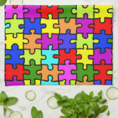 Farbenfrohe Puzzleteile aus Regenbogen Handtuch (Gefaltet)