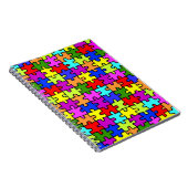 Farbenfrohe Puzzleteile aus Regenbogen Notizblock (Rechte Seite)