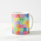 Farbenfrohe Puzzleteile Autismus Bewusstsein Kaffeetasse (VorderseiteRechts)