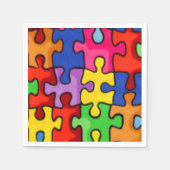 Farbenfrohe Puzzleteile Serviette (Vorderseite)