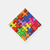 Farbenfrohe Puzzleteile Serviette (Ecke)