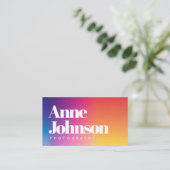 Farbenfrohe QR Code Fotograf Business Card Visitenkarte (Stehend Vorderseite)