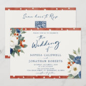Farbenfrohe QR Code Hochzeit Einladung (Vorne/Hinten)