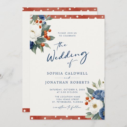 Farbenfrohe QR Code Hochzeit Einladung (Vorne/Hinten)