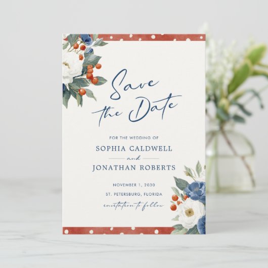 Farbenfrohe QR Code Hochzeit Save The Date (Stehend Vorderseite)