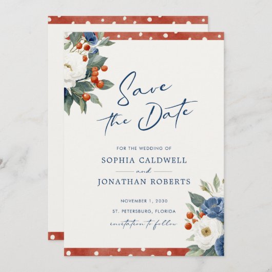 Farbenfrohe QR Code Hochzeit Save The Date (Vorne/Hinten)