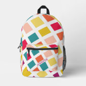 Farbenfrohe Quadrat im Retro-Stil Bedruckter Rucksack (Vorderseite)