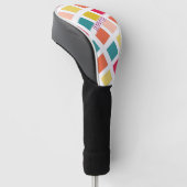 Farbenfrohe Quadrat im Retro-Stil Golf Headcover (angewinkelt)