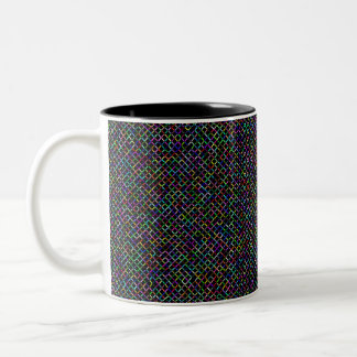 farbenfrohe Quadrate geometrisch einzigartiges Mus Zweifarbige Tasse