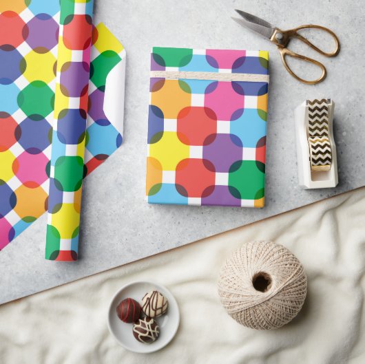 Farbenfrohe Quadrate Geschenkpapier (Kunsthandwerk)