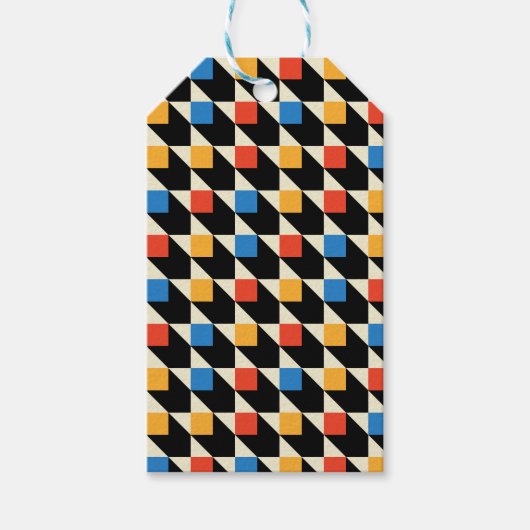 Farbenfrohe Quadrate Geschenktasten Geschenkanhänger (Vorderseite)