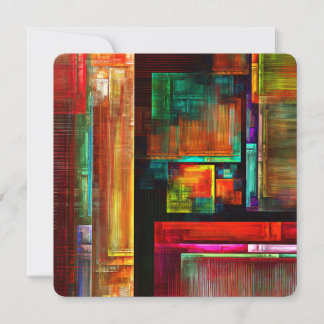 Farbenfrohe Quadrate Modernes abstraktes Kunstmust Einladung