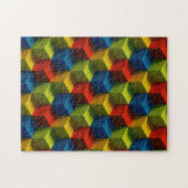 Farbenfrohe Quadrate Muster 3-D Look Modernes Puzz Puzzle (Horizontal)