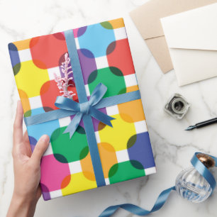 Farbenfrohe Quadrate Muster Geschenkpapier