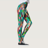 Farbenfrohe Quadrate Muster Leggings (Rechts)