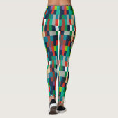 Farbenfrohe Quadrate Muster Leggings (Rückseite)