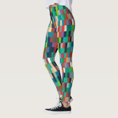 Farbenfrohe Quadrate Muster Leggings (Links)