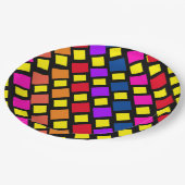 Farbenfrohe Quadrate Muster Pappteller (Schrägansicht)