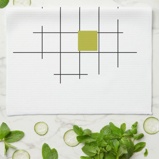 Farbenfrohe Quadrate und Linien geometrisches Mitt Geschirrtuch (Gefaltet)