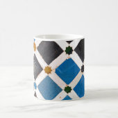 Farbenfrohe Quadrate und Sterne Mosaikmuster Kaffeetasse (Mittel)