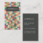 Farbenfrohe quadratische Muster stilvolle Visitenk Visitenkarte (Vorne/Hinten)