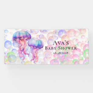 Farbenfrohe Qualle und Bläschen Girl Baby Dusche Banner