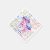 Farbenfrohe Qualle und Bläschen Girl Baby Dusche Serviette (Ecke)