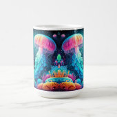 Farbenfrohe Quallen- und Korallenriffe Kaffeetasse (Mittel)